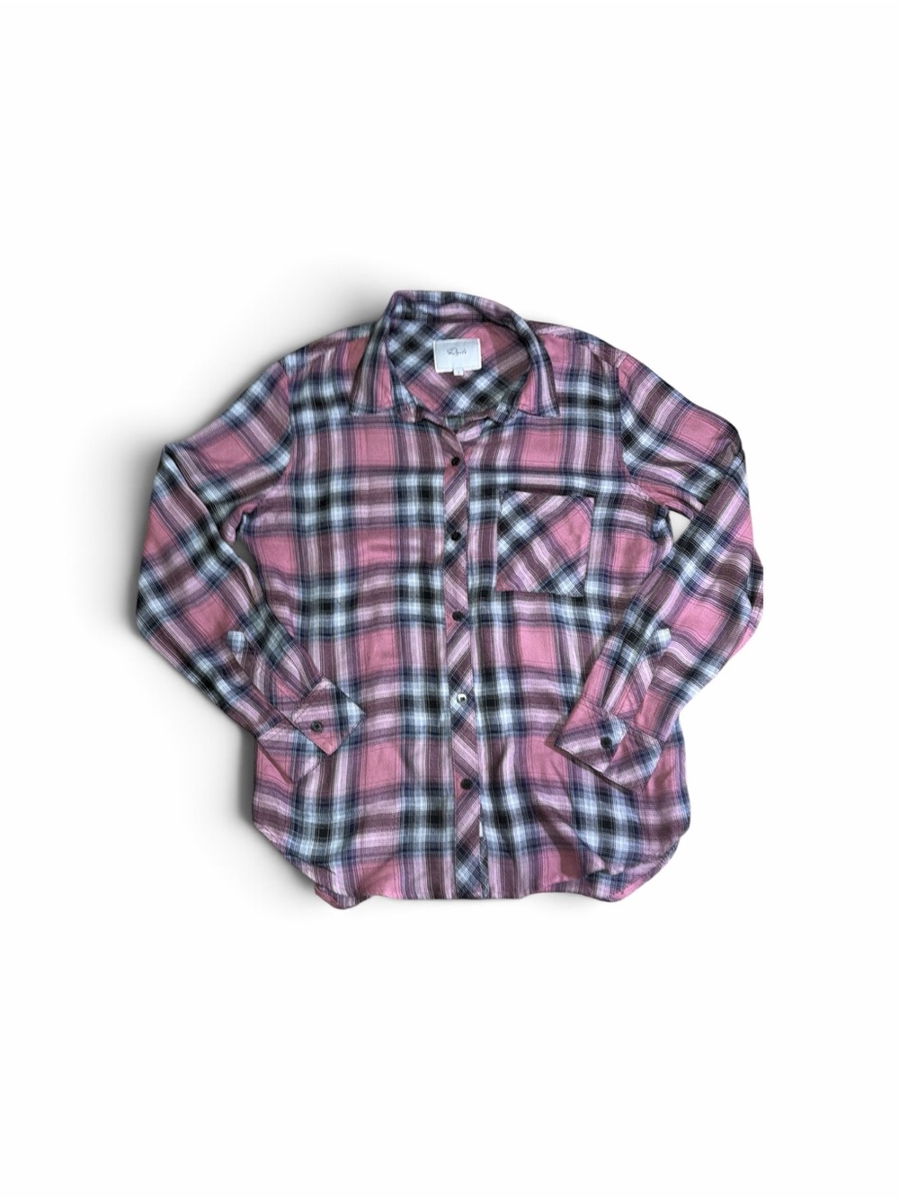 Rails Hunter Pink Black Plaid Long Sleeve Button Down Grunge Chic Shirt Sz Small